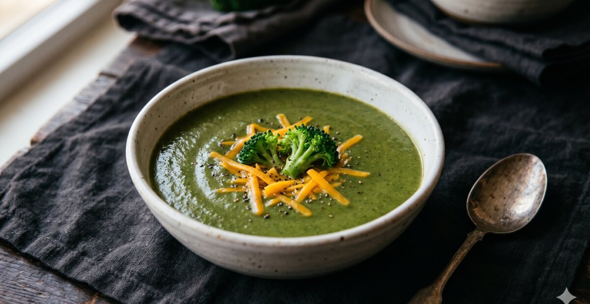 Broccolisoep met cheddar na maagverkleining