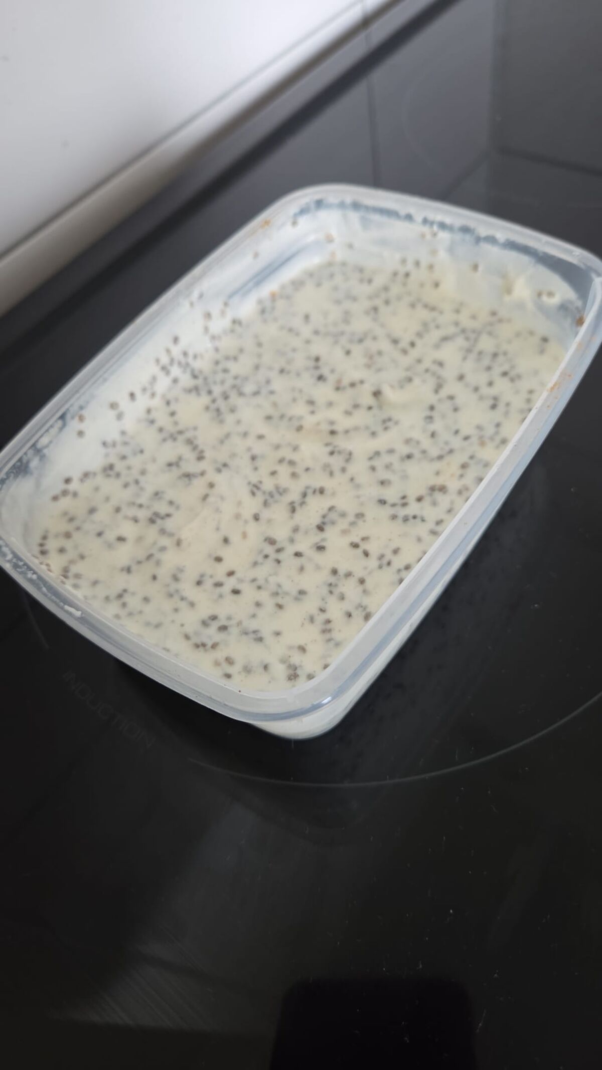 Kwark chia pudding gepureerde fase