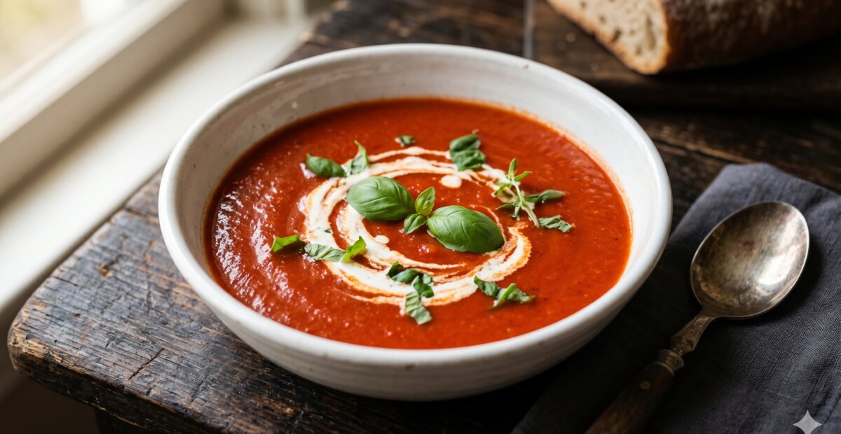 Tomatensoep met roomkaas na maagverkleining