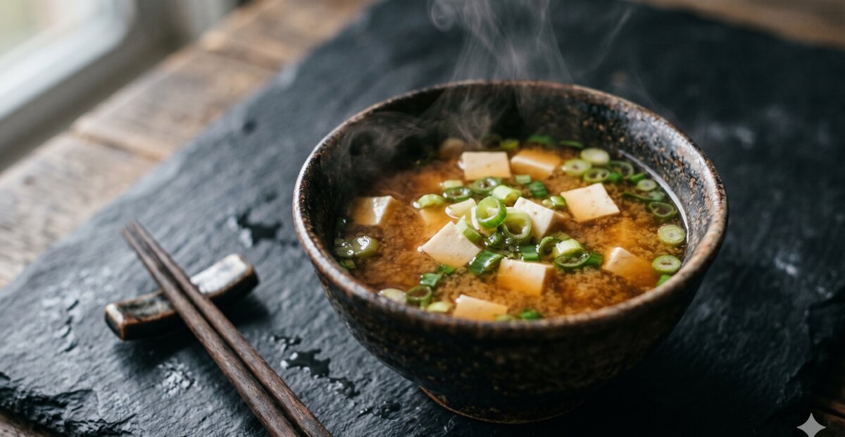 Warme miso met zachte tofu na maagverkleining